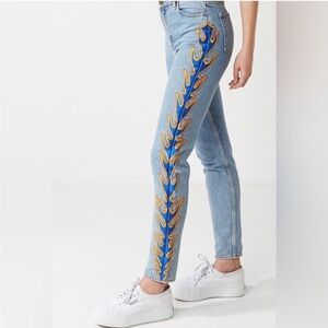 Sandro Paris rare Flame Jeans high rise light wash fire size 38 blue women’s